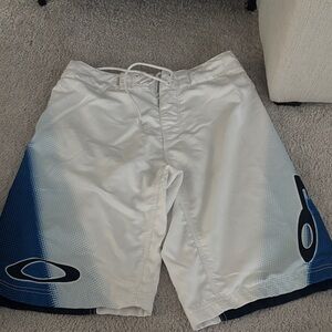 Oakley White and Blue Board Shorts
